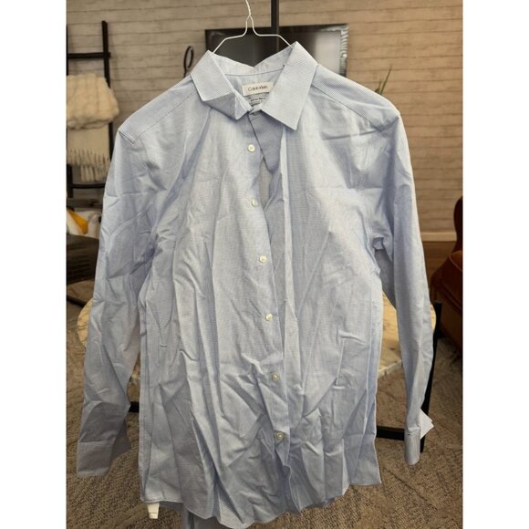 Calvin Klein Infinite Non-Iron Slim Fit Stretch Button Down Shirt Mens Size 40 - Picture 1 of 7
